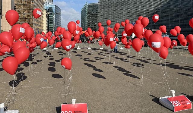 Brüksel'de STK'ler Avrupa Birliği'nin Gazze politikasını protesto etti