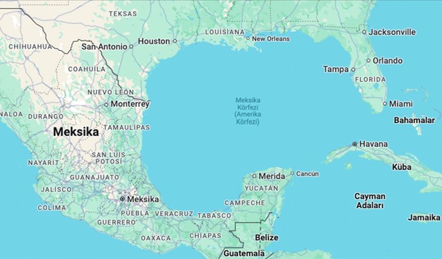 Meksika Körfezi, Google Haritalar'ın ABD'deki uygulamasında "Amerika Körfezi" olarak görülecek